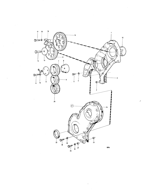 Схема узла Timing Gear Casing And Gears Для Volvo Penta Aqad40B