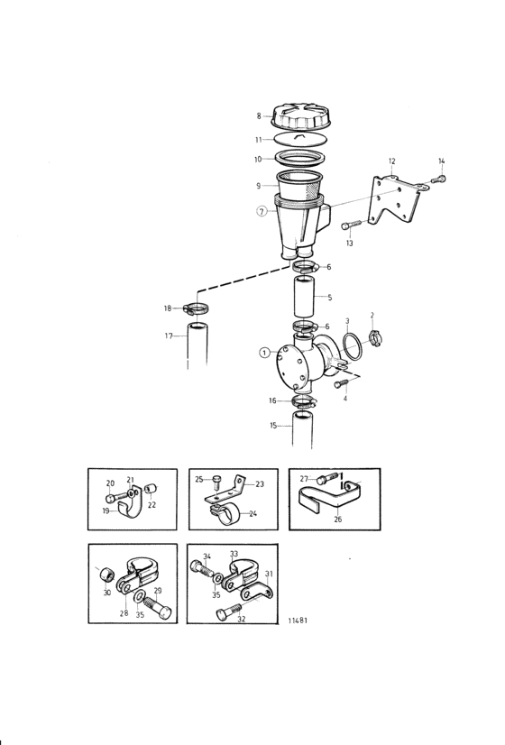 Схема узла Sea Water Pump: A Для Volvo Penta Ad31D