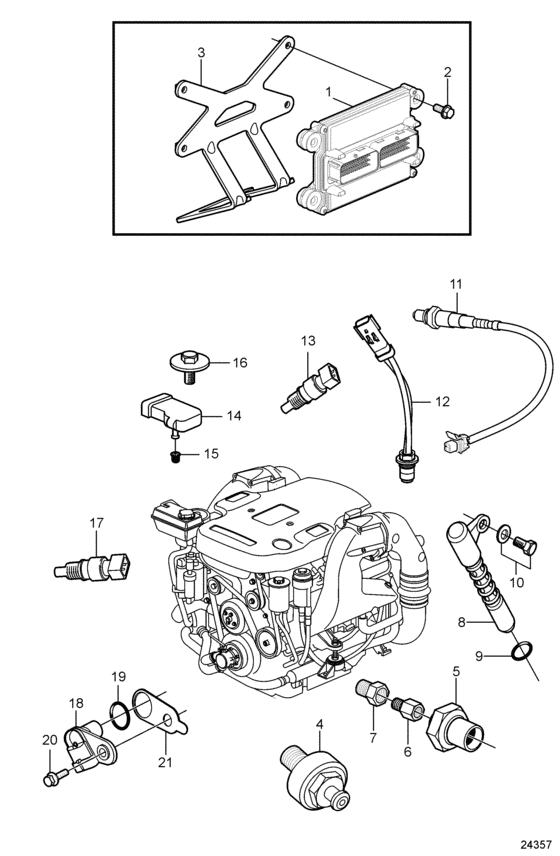 Схема узла Electronic Engine Control Для Volvo Penta 8.1Ipsce-Mf
