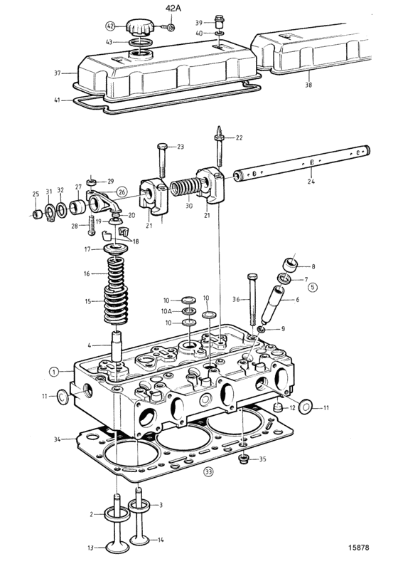 Схема узла Головка Цилиндра Для Volvo Penta Tamd71A
