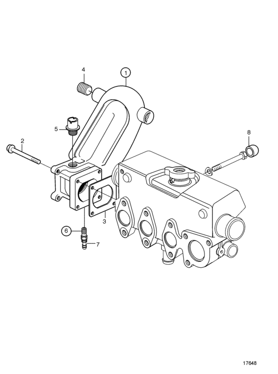 Схема узла Усилитель Выхлопа Для Volvo Penta Md2040D