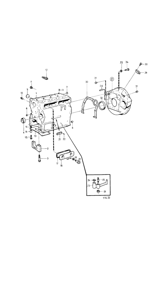 Схема узла Cylinder Block And Flywheel Housing Для Volvo Penta Ad31Xd