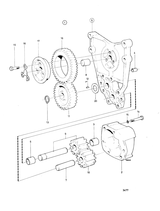 Схема узла Масляный Насос: 466387 Для Volvo Penta Thamd70B