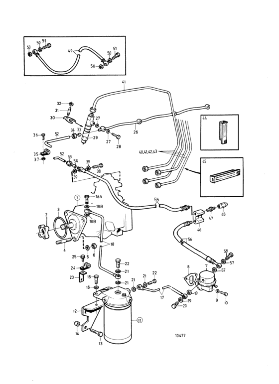 Схема узла Fuel System: A Для Volvo Penta Tmd31B