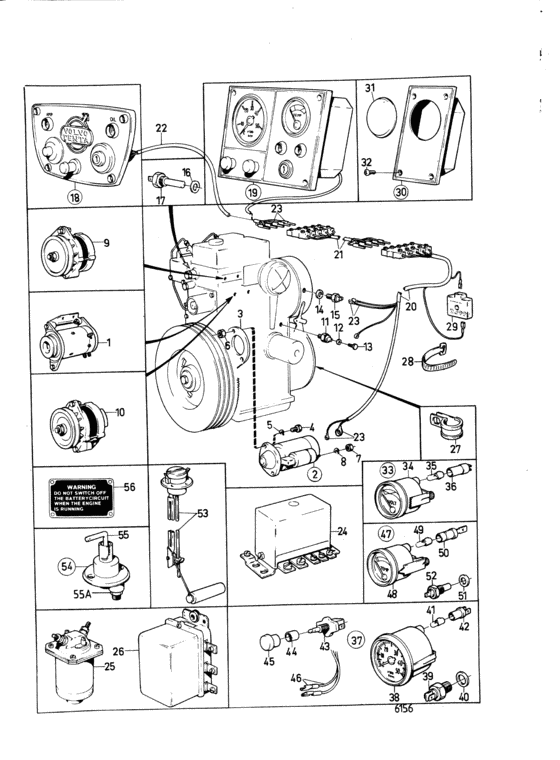 Схема узла Electrical System And Instruments: D Для Volvo Penta Md7B