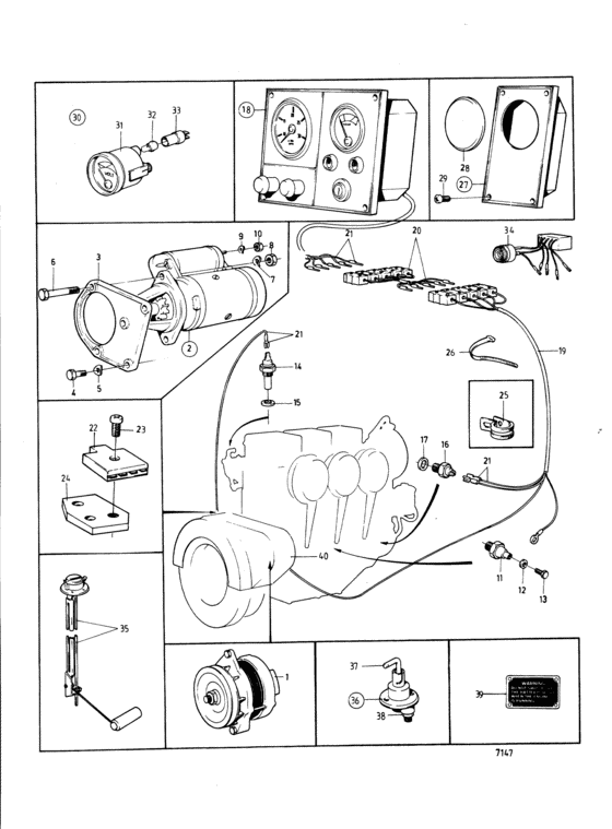 Схема узла Electrical System And Instruments: A Для Volvo Penta Md17C