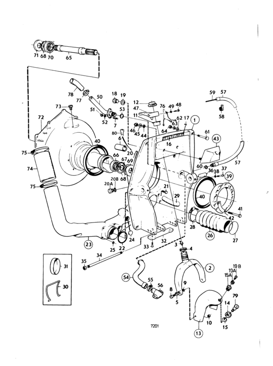 Схема узла Connecting Components Aq Drive 280 Для Volvo Penta Aq200D