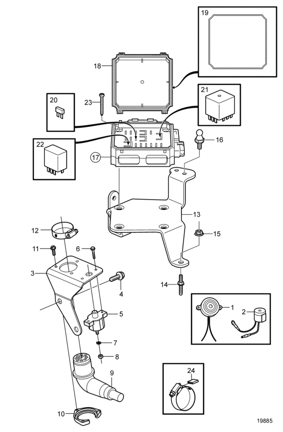 Схема узла Alarm And Circuit Breaker Для Volvo Penta 5.0Gxi-Cf