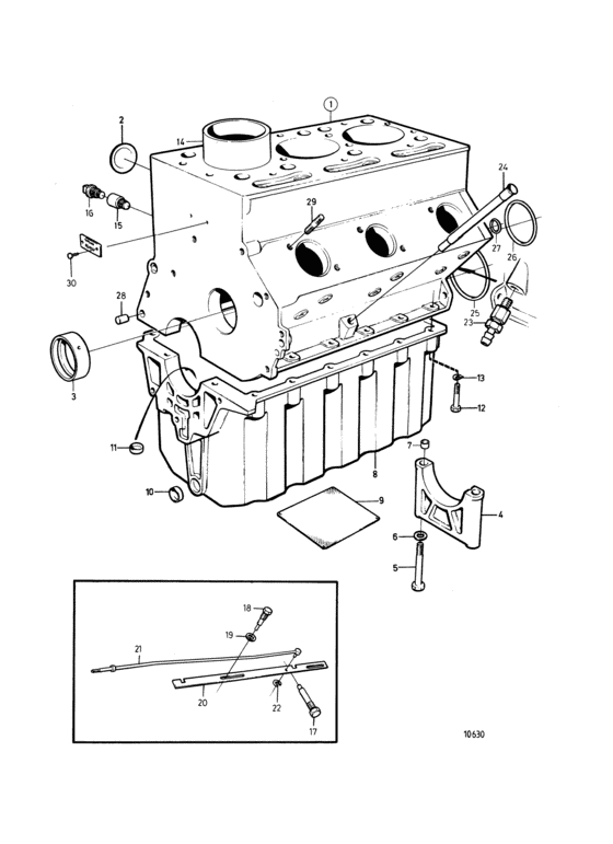 Схема узла Cylinder Block With Cylinder Liners Medium Duty Для Volvo Penta 2003