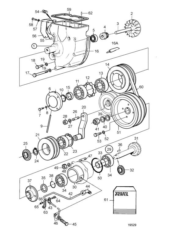 Схема узла Circulation Pump And Drive Device Для Volvo Penta Tamd122P-C