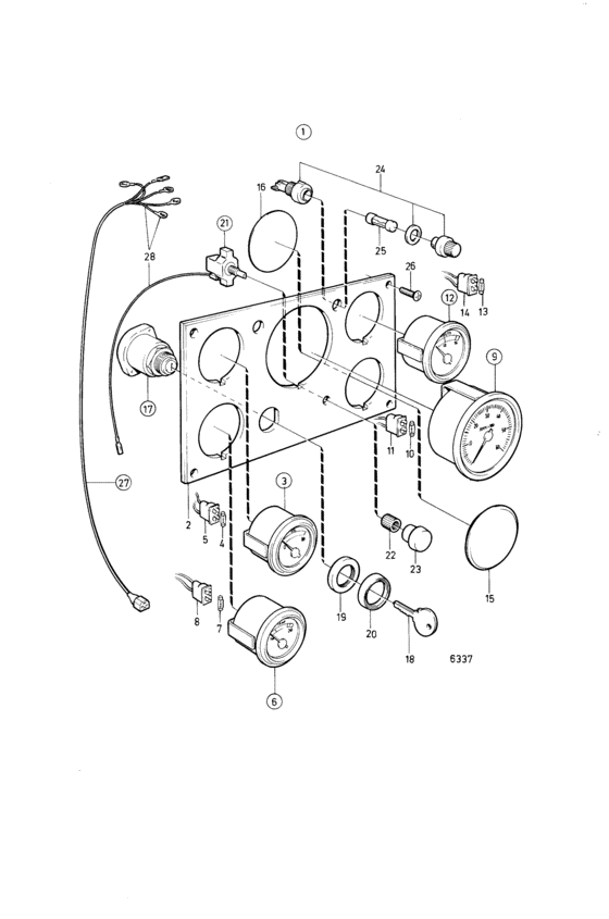 Схема узла Instrument Panel Excl Usa Для Volvo Penta Aq225D