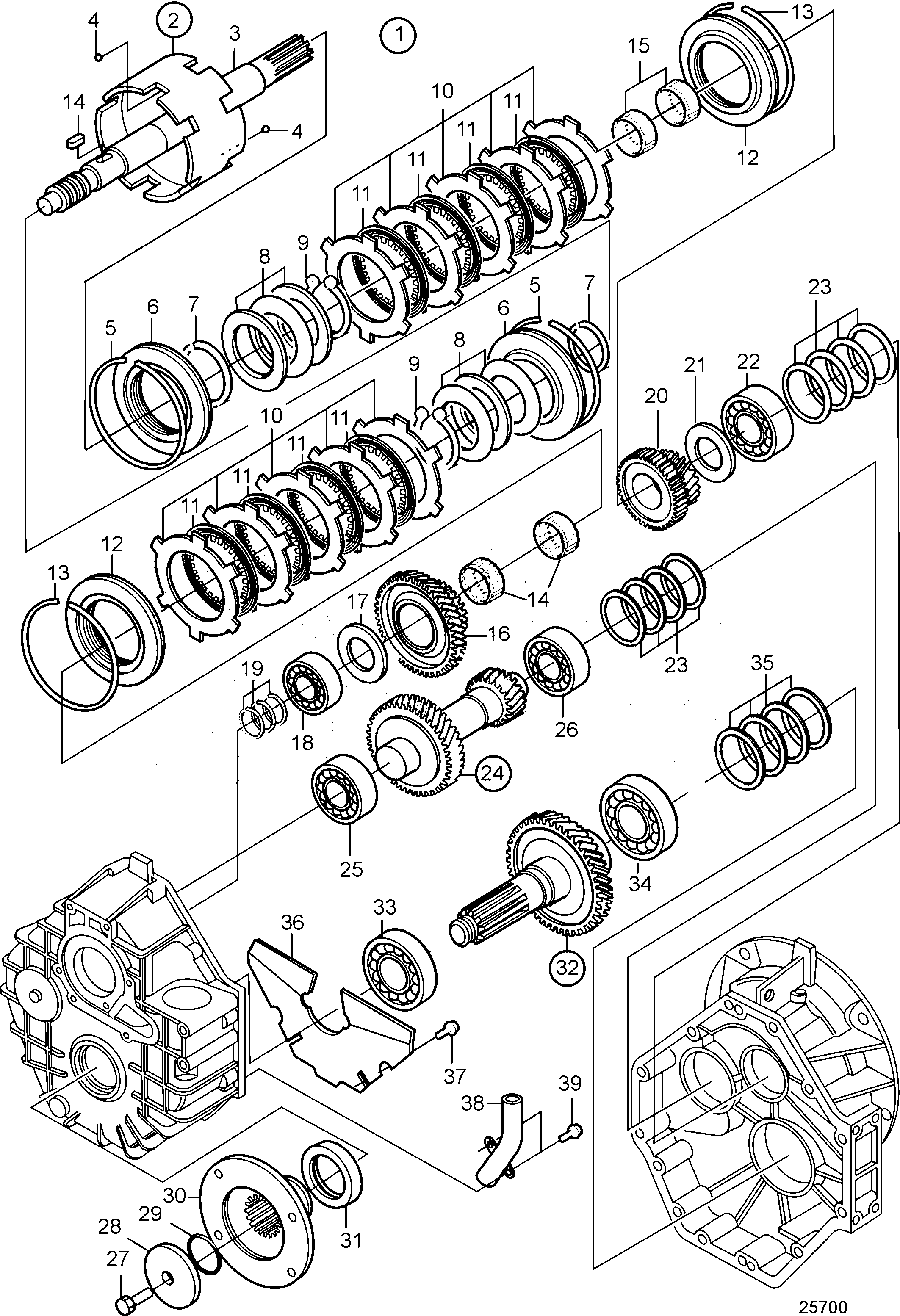 Схема узла Reverse Gear Hs68A-A, Components: Ratio 2.04:1
