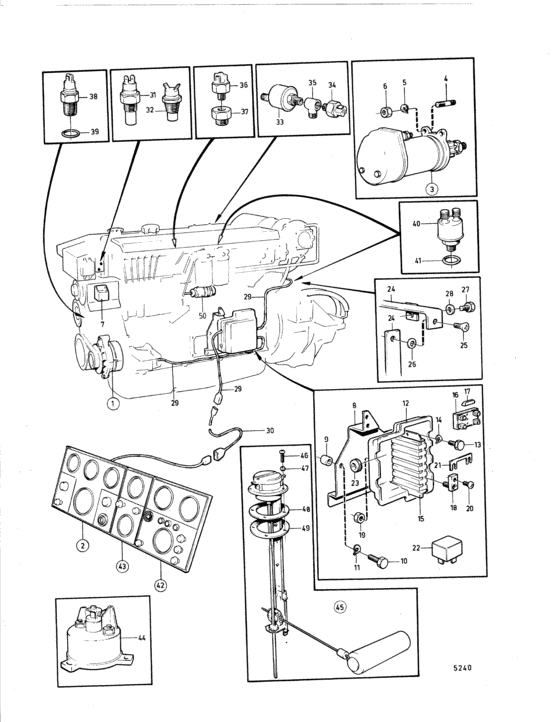 Схема узла Electrical System And Instrument: B Для Volvo Penta Tamd60B