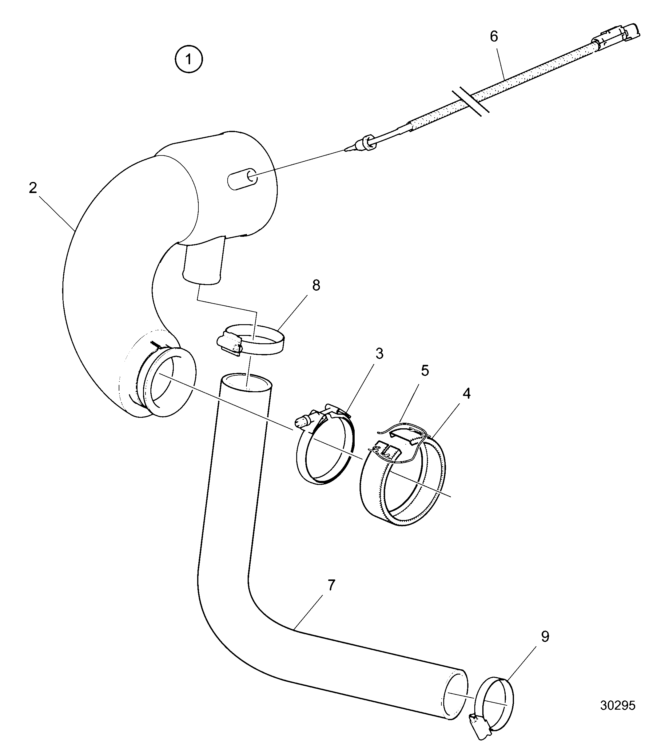 Схема узла Коллектор Выхлопных Газов Inboard/Aq Jackshaft