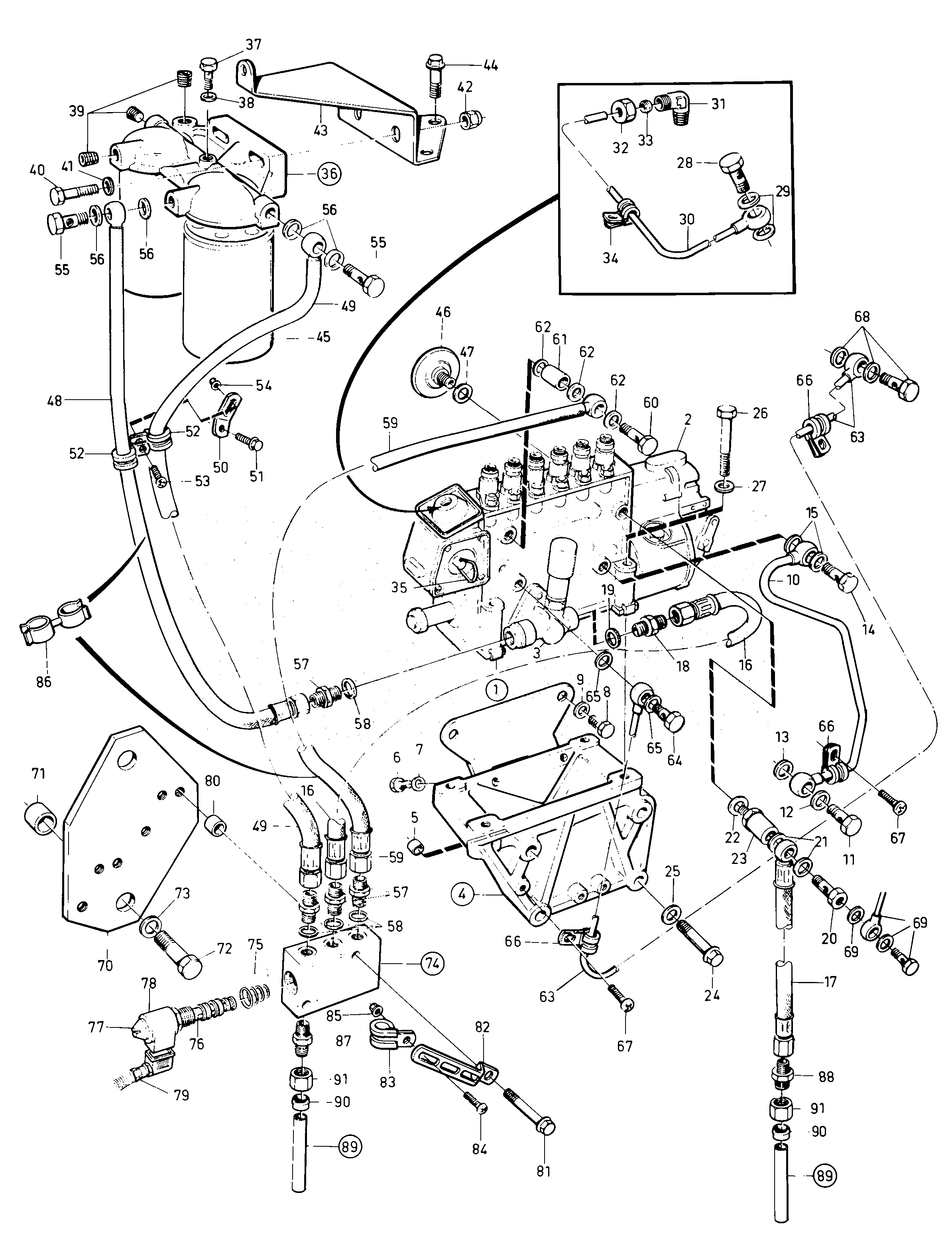 Схема узла Fuel Injection Pump With Shut-Off Valve, Energized To Stop. Option.