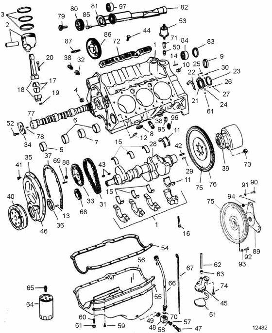 Схема узла Crankcase And Oil Pan Для Volvo Penta 4.3Gipncace