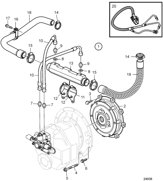 Схема узла Connecting Kit Reverse Gear Hs63Ae Для Volvo Penta D4-225I-B