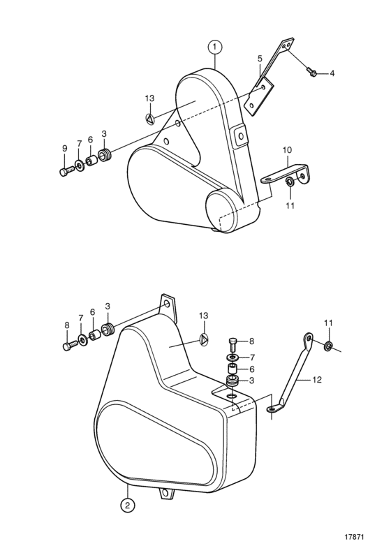 Схема узла Belt Guard. Extra Equipment Для Volvo Penta D12C-A Mp