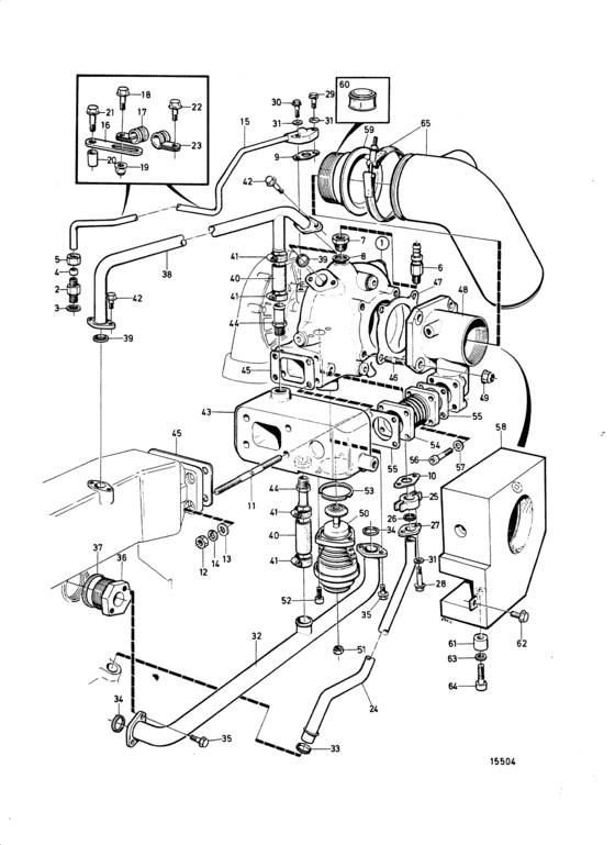 Схема узла Турбонагнетатель Для Volvo Penta Tamd72A