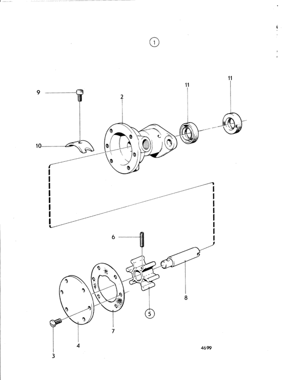 Схема узла Водяная Помпа Для Volvo Penta Md7B