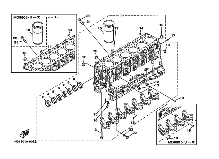 Схема узла Block Cylinder Для Yamaha Md980Kuh