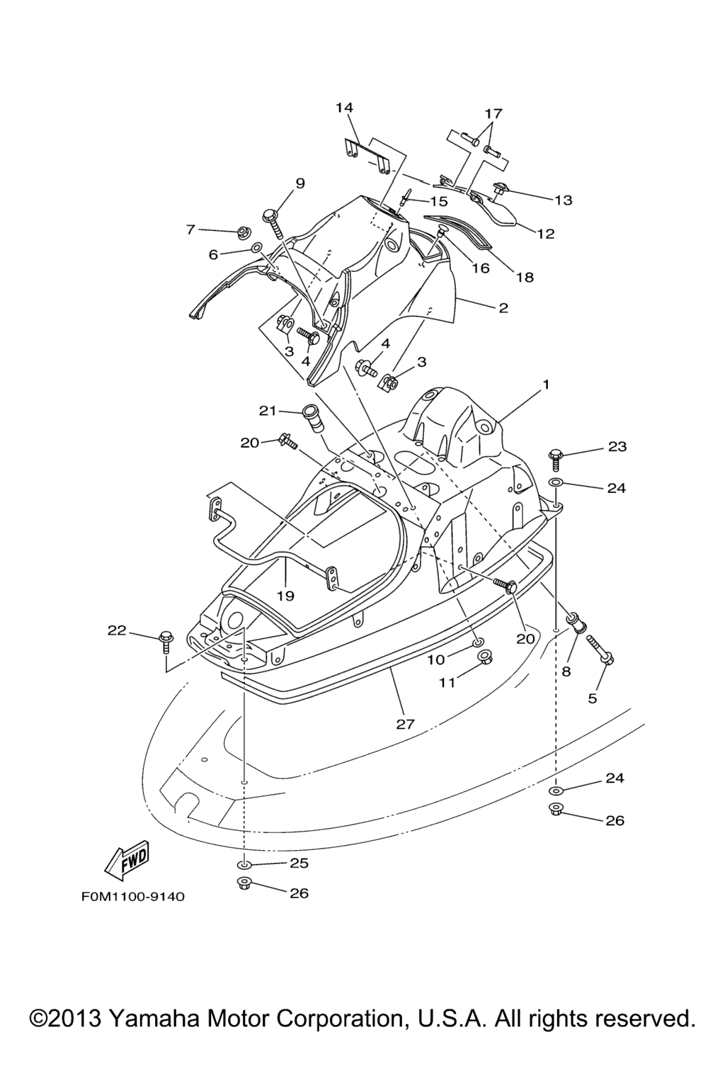 Схема узла Люк Двигателя 1