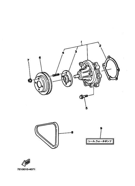 Схема узла ｳｫｰﾀﾎﾟﾝﾌﾟ (Md220/D220) Для Yamaha D220