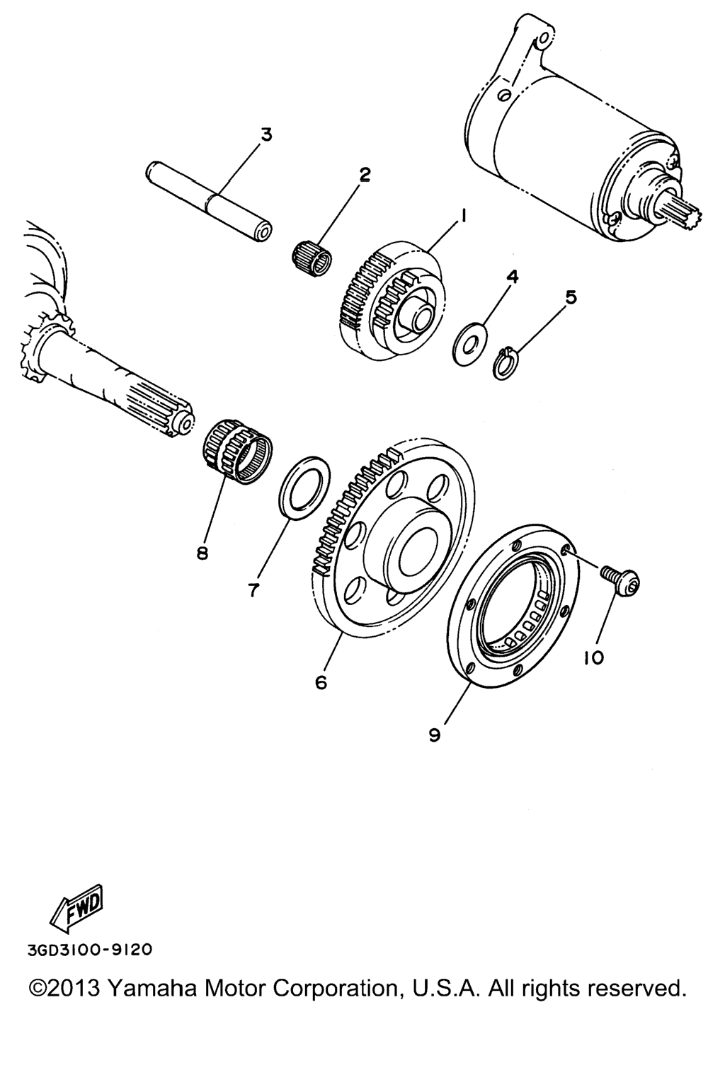 Схема узла Муфта Стартера