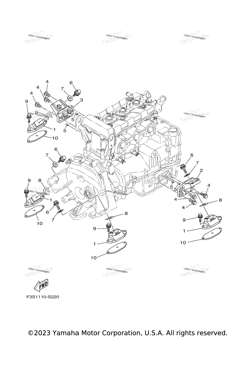 Схема узла Крепление Двигателя