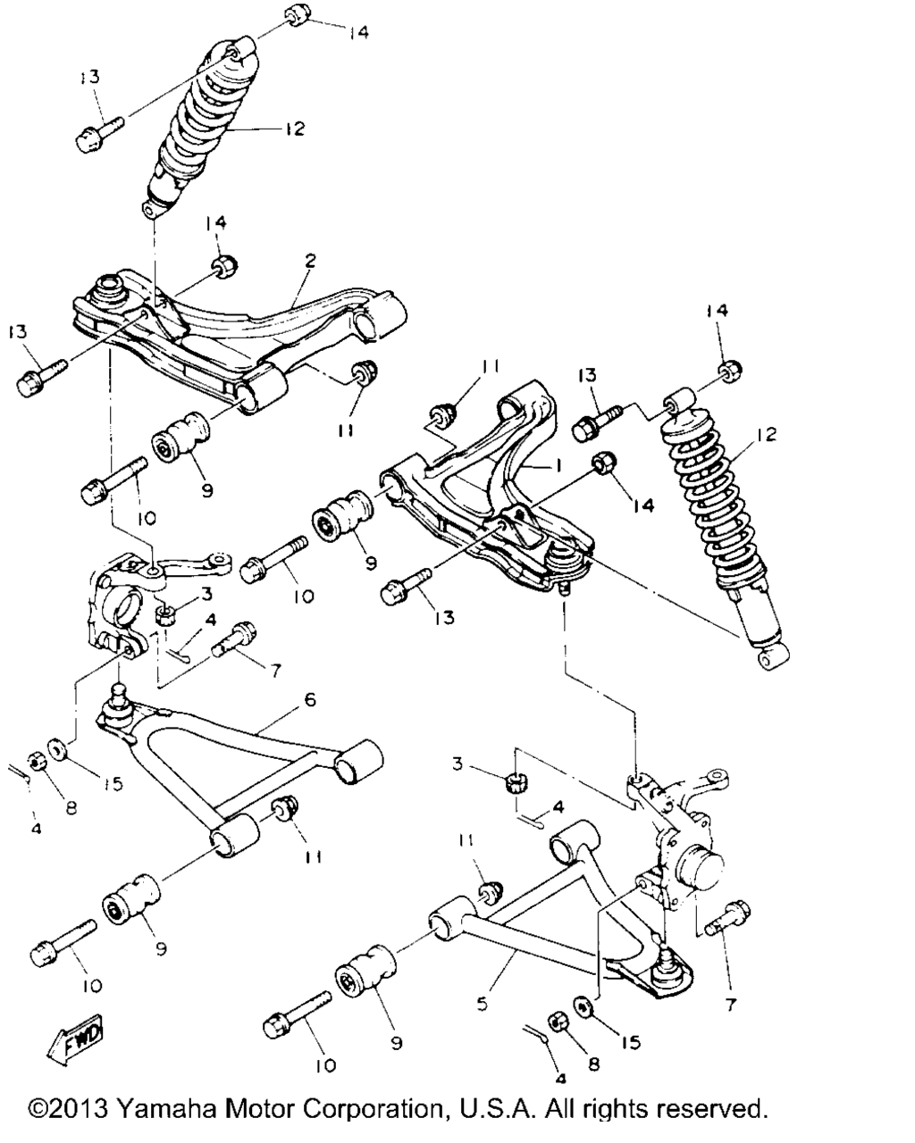 Схема узла Передняяsuspension Wheel