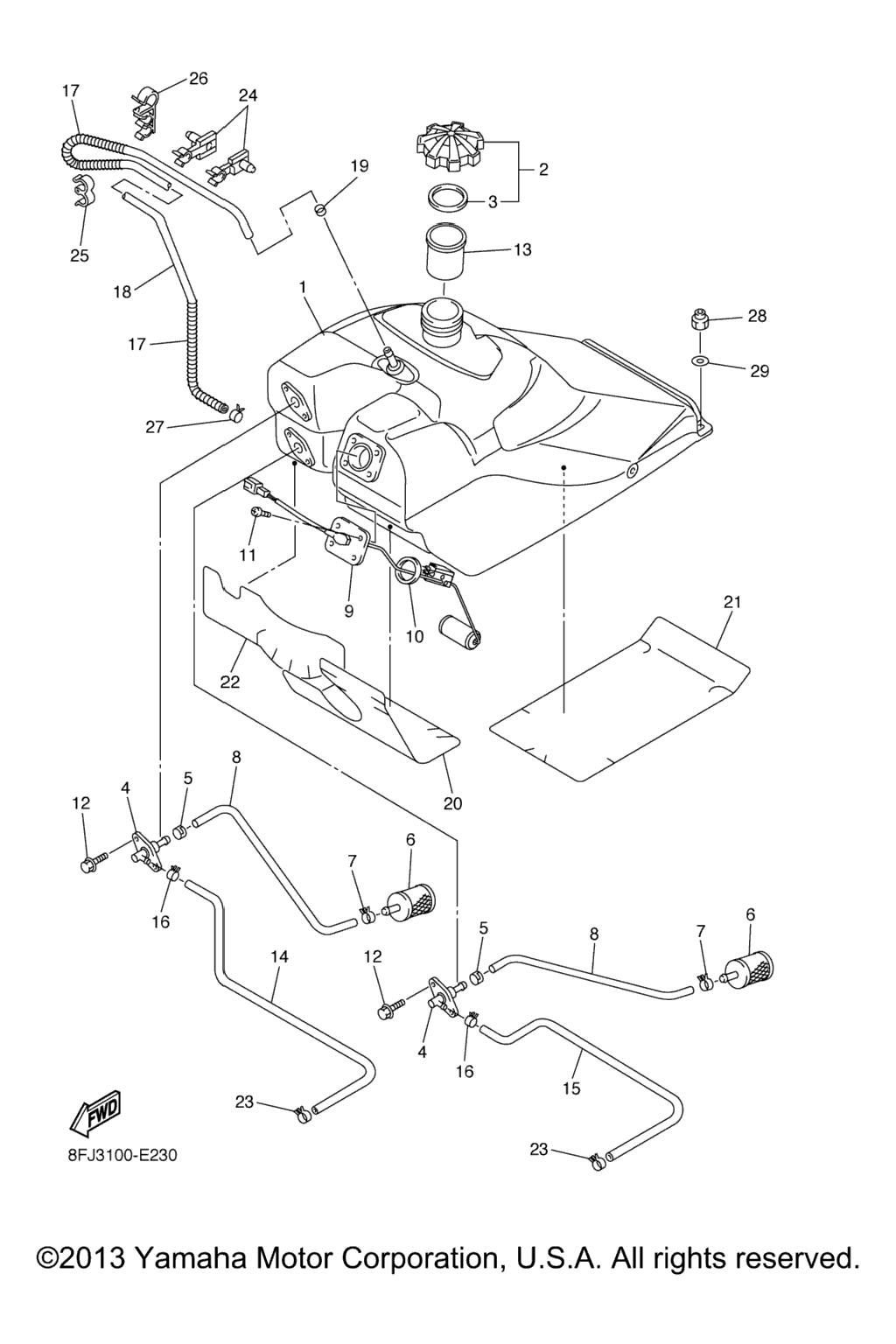 Схема узла Топливные Баки