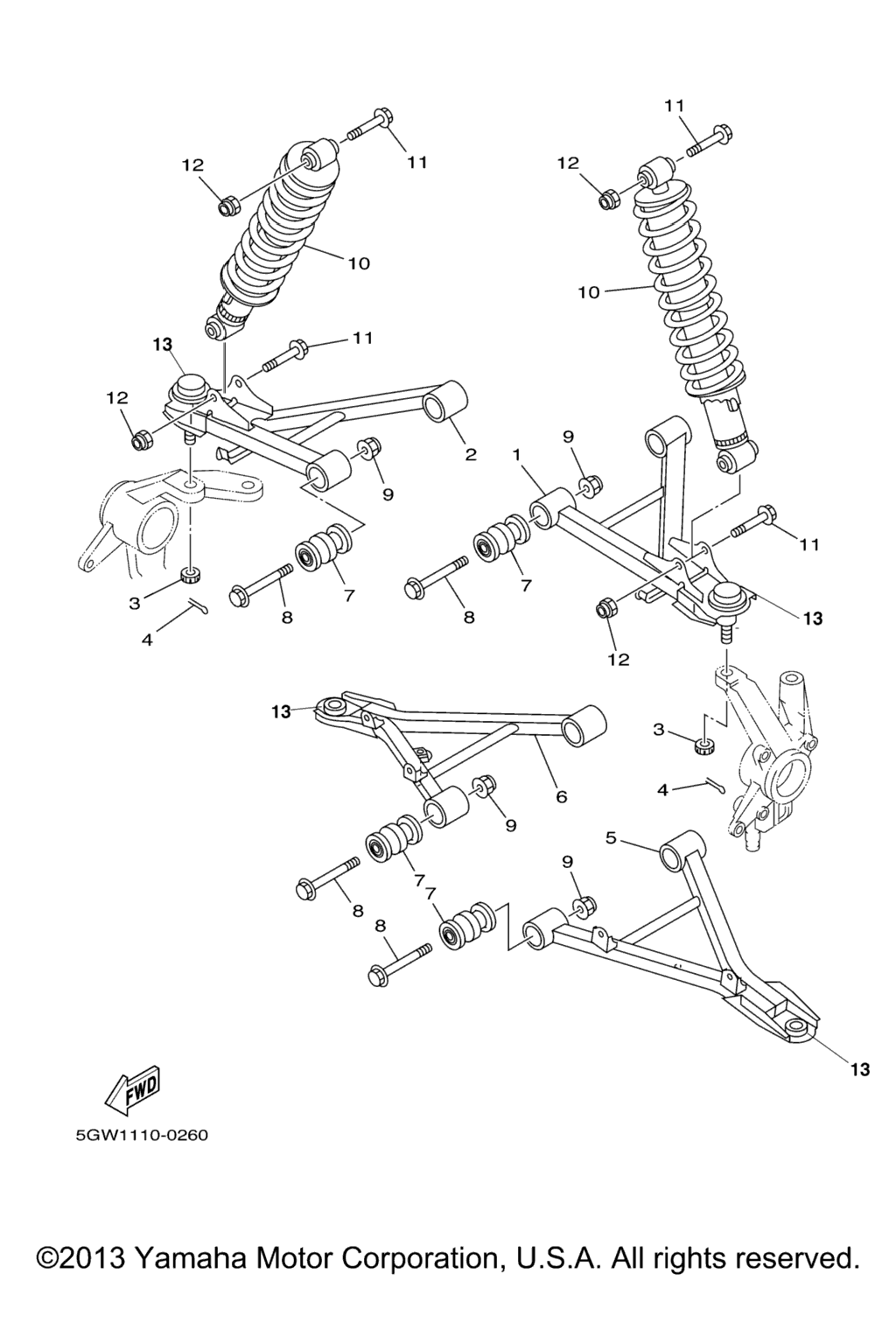 Схема узла Передняяsuspension Wheel