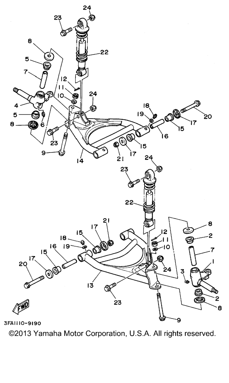 Схема узла Передняяsuspension Wheel