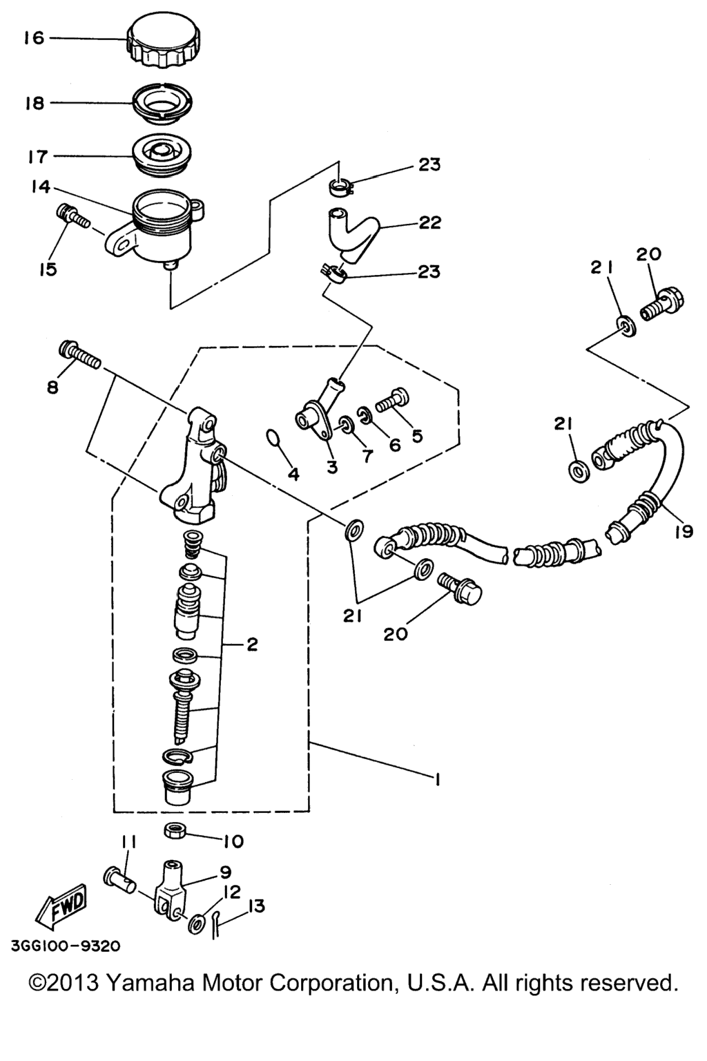 Схема узла Задний Главный Цилиндр
