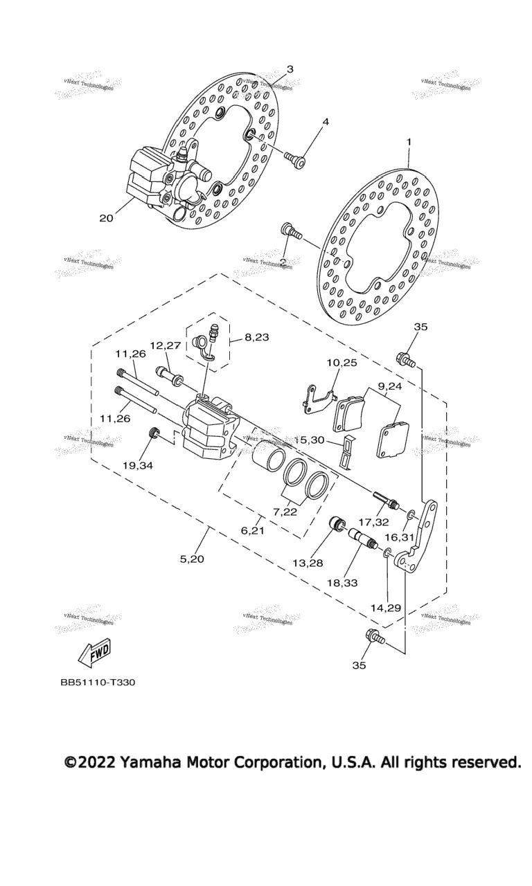 Схема узла Передний Тормозной Суппорт