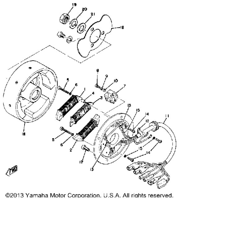 Схема узла C - D - I - Магнето Gpx338F - Gpx433F