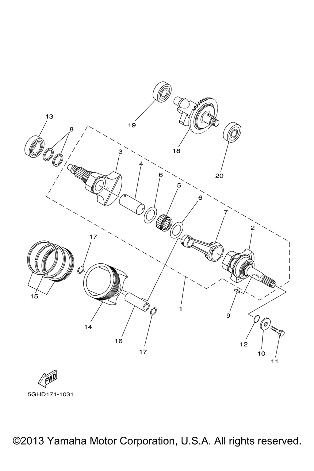 Схема узла Коленчатый Вал Поршень