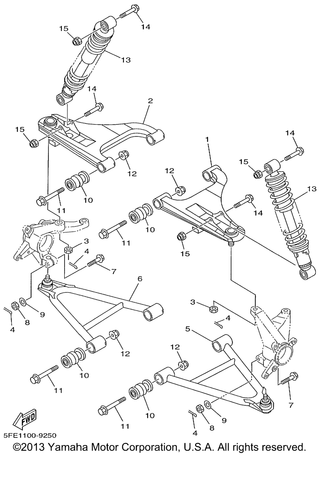 Схема узла Передняяsuspension Wheel