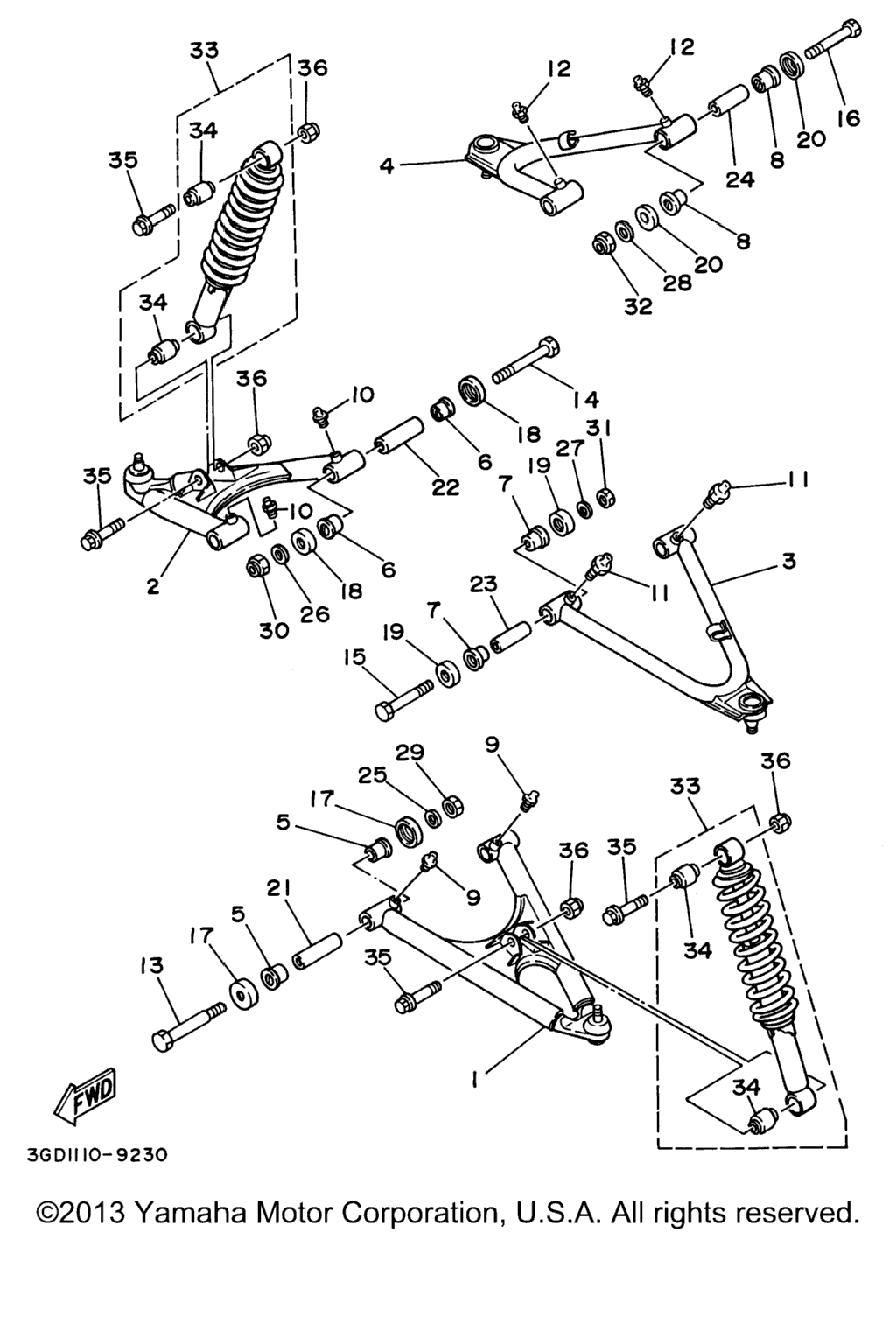 Схема узла Передняяsuspension Wheel