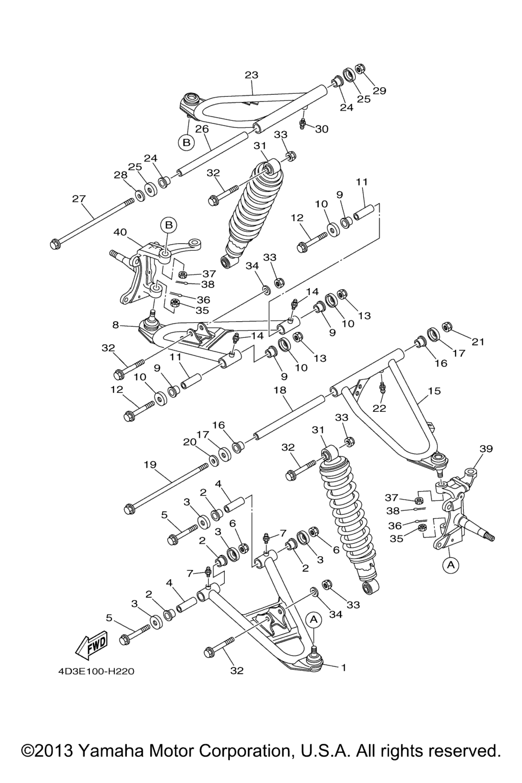 Схема узла Передняяsuspension Wheel