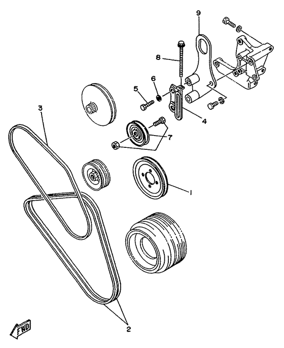 Схема узла Pulley. Belts Для Yamaha Me420Sti