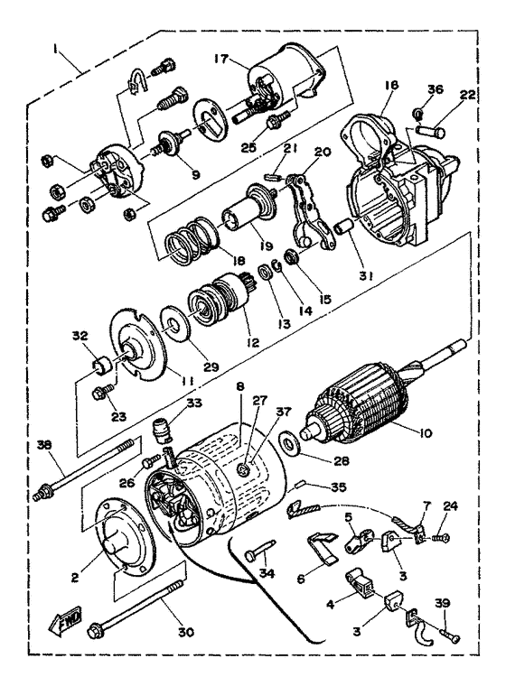 Схема узла Starter Assy Для Yamaha V8 5.7