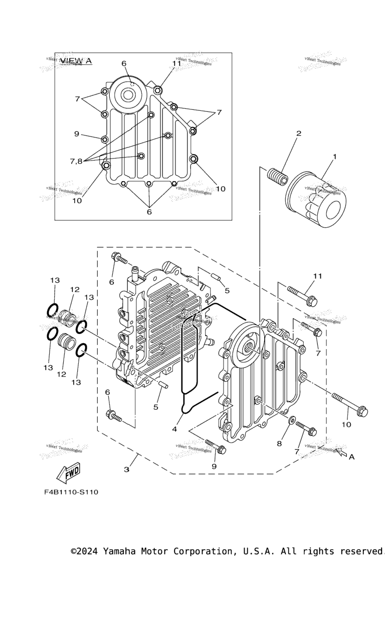Схема узла Масляный Радиатор