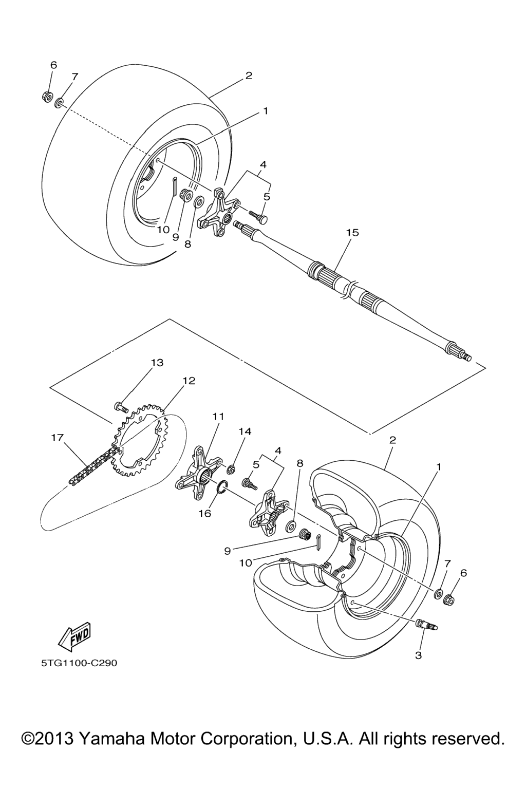 Схема узла Задние Колеса