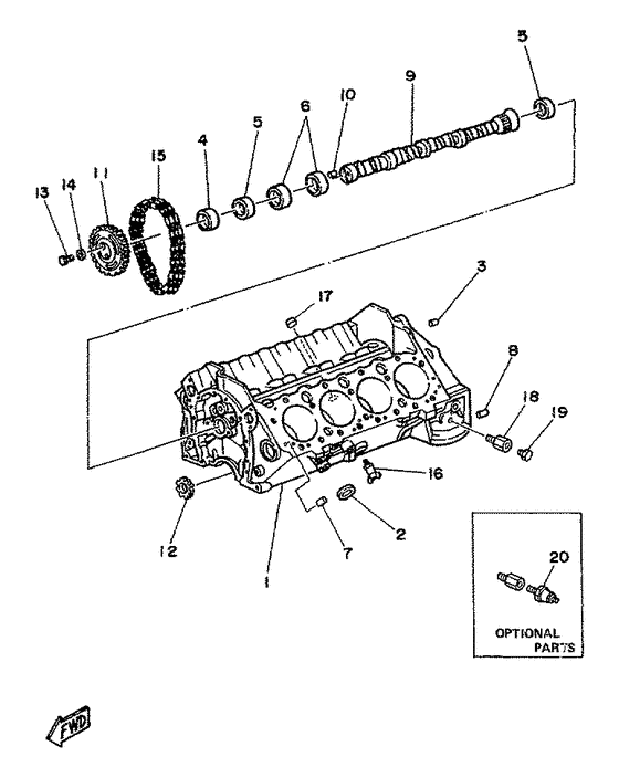 Схема узла Cylinder. Camshaft Для Yamaha V8 5.7