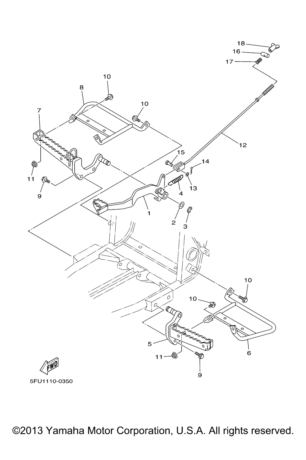 Схема узла Stand. Footrest