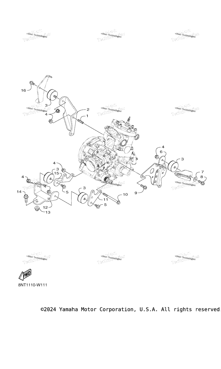 Схема узла Крепление Двигателя