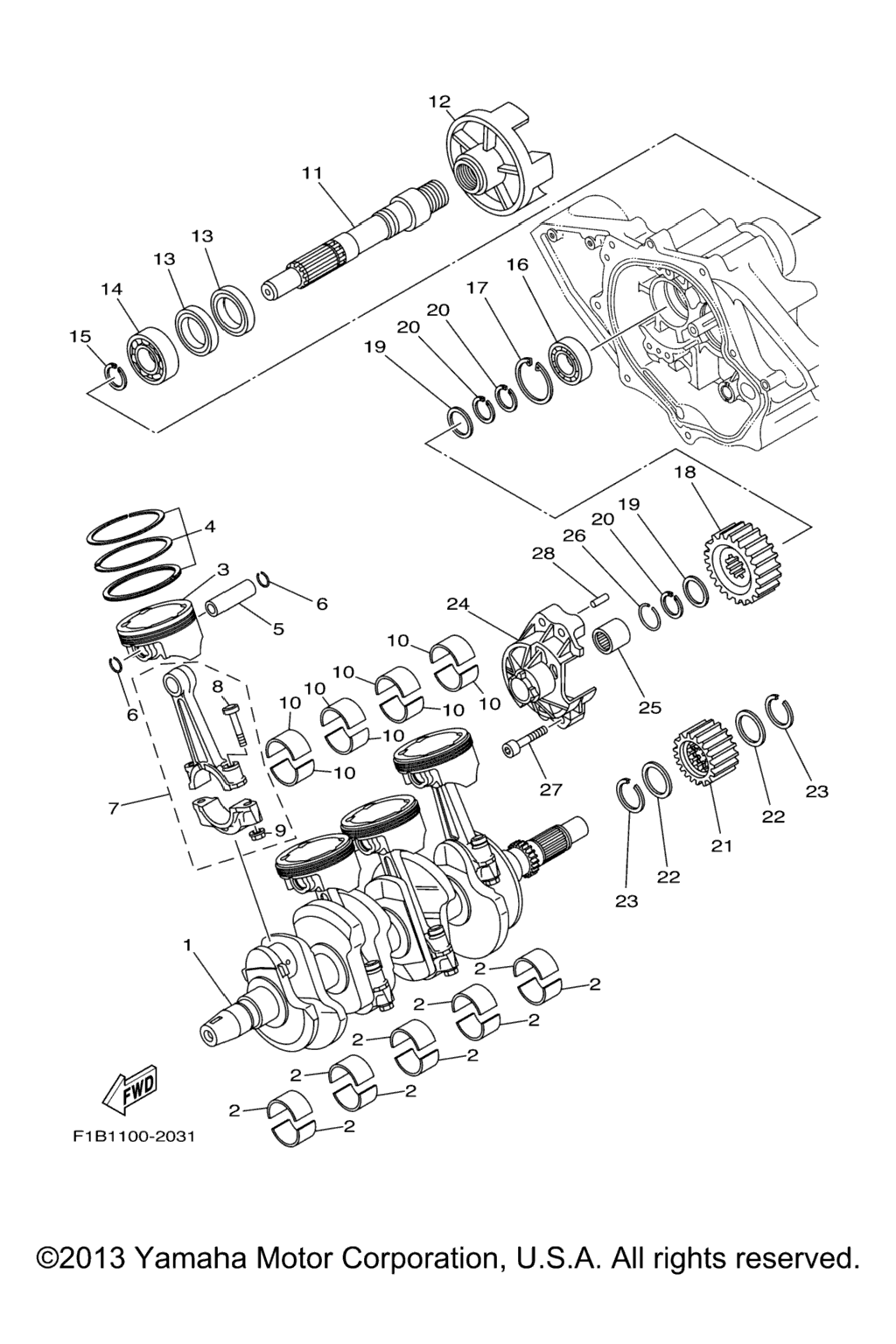 Схема узла Коленчатый Вал Поршень