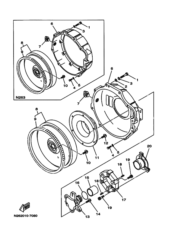 Схема узла Кожух Маховика Для Yamaha D203Kuh-Ts