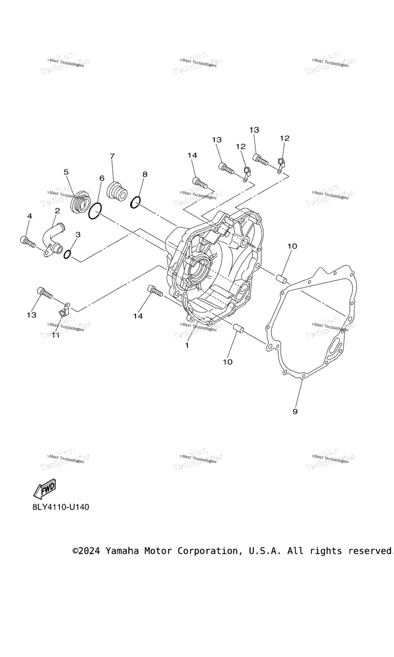 Схема узла Крышка Картера 1